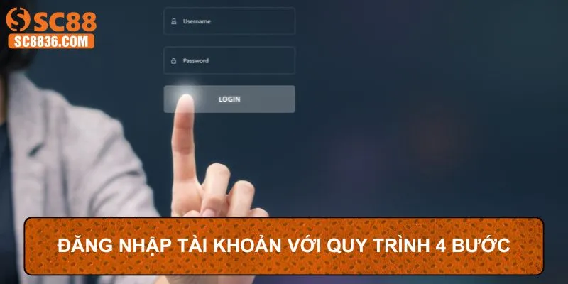 Thao tác đăng nhập tài khoản với quy trình 4 bước