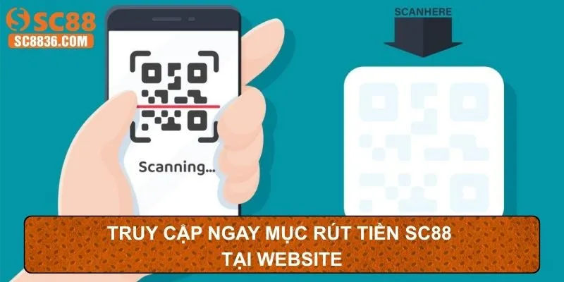 Truy cập mục rút tiền tại trang website